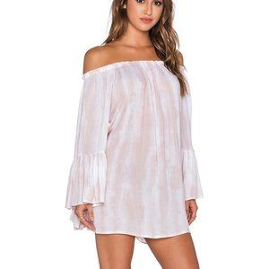 INDAH Kamani Off The Shoulder Dress -Blush Snake S